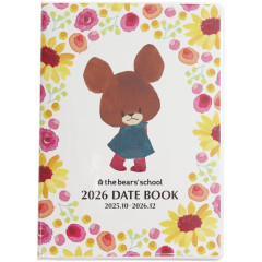 Japan The Bear's School A6 Planner Monthly Schedule Book - Flower 2026