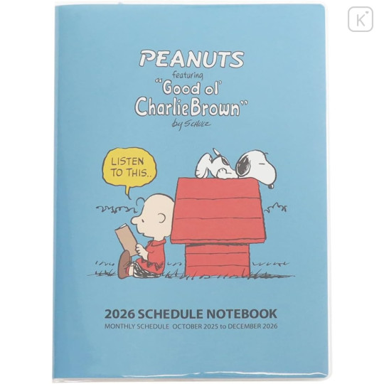Japan Peanuts A5 Planner Monthly Schedule Book - Snoopy : Charlie Blue 2026 - 1