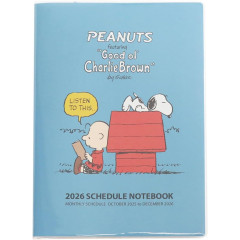 Japan Peanuts A5 Planner Monthly Schedule Book - Snoopy : Charlie Blue 2026
