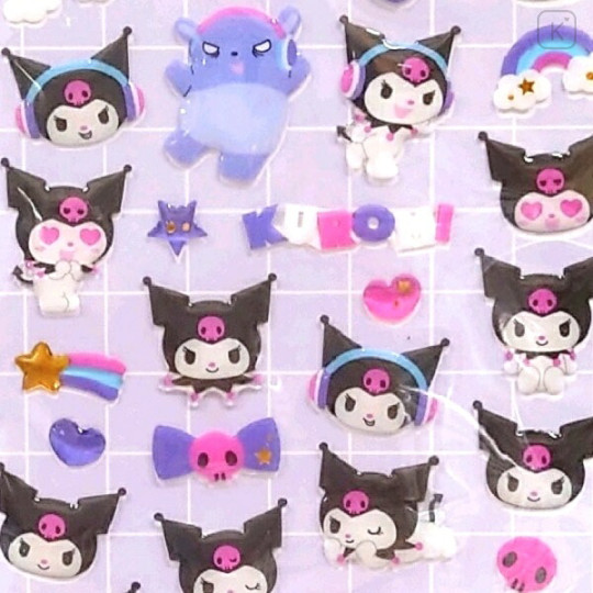Japan Sanrio Epoxy Seal Sticker - Kuromi : Music Gold Foil - 2