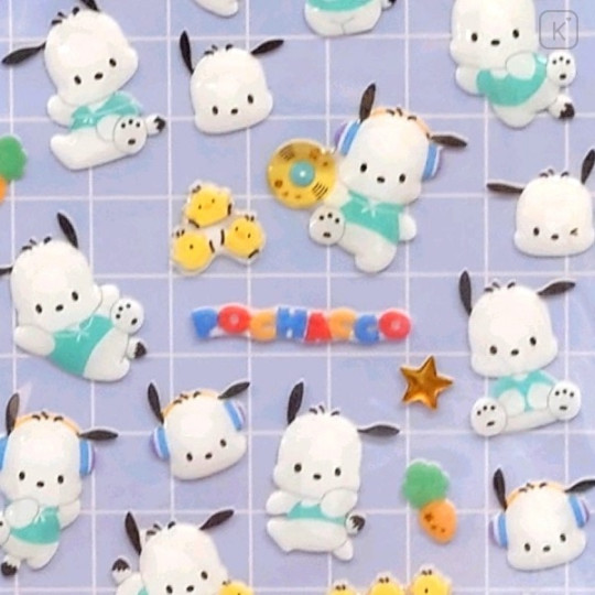 Japan Sanrio Epoxy Seal Sticker - Pochacco : Music Gold Foil - 2
