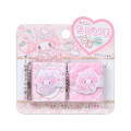 Japan Sanrio Matching Chibi Memo Pad With Ballchain - My Melody : White Strawberry Tea Time - 1