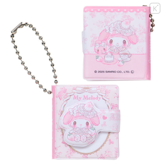 Japan Sanrio Matching Chibi Memo Pad With Ballchain - My Melody : White Strawberry Tea Time - 2