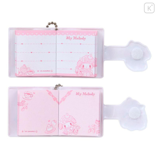 Japan Sanrio Matching Chibi Memo Pad With Ballchain - My Melody : White Strawberry Tea Time - 4