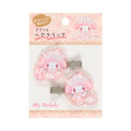 Japan Sanrio Acrylic Hair Clip - My Melody : White Strawberry Tea Time - 1