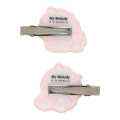 Japan Sanrio Acrylic Hair Clip - My Melody : White Strawberry Tea Time - 3