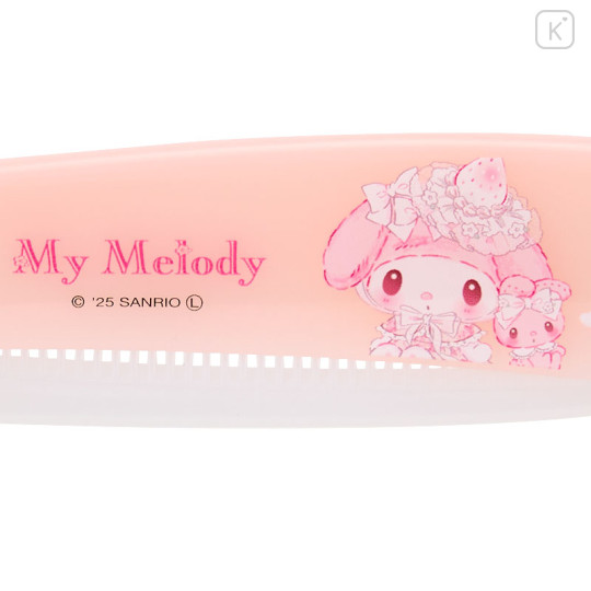 Japan Sanrio Folding Comb - My Melody : White Strawberry Tea Time - 3