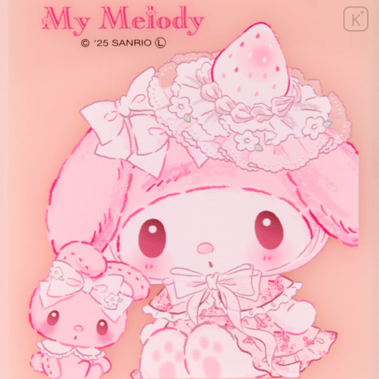 Japan Sanrio Folding Stand Mirror - My Melody : White Strawberry Tea Time - 2