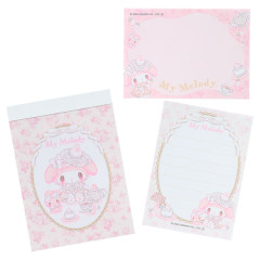Japan Sanrio Mini Notepad - My Melody : White Strawberry Tea Time