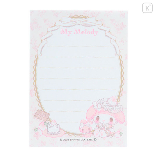 Japan Sanrio Mini Notepad - My Melody : White Strawberry Tea Time - 3