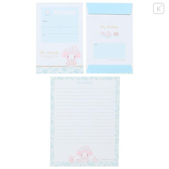 Japan Sanrio Letter Envelope Set - My Melody : White Strawberry Tea Time - 5
