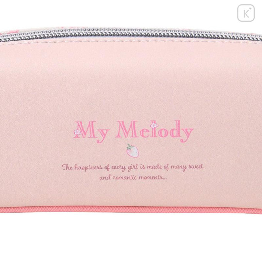 Japan Sanrio Pen Pouch Pencil Case - My Melody : White Strawberry Tea Time - 5