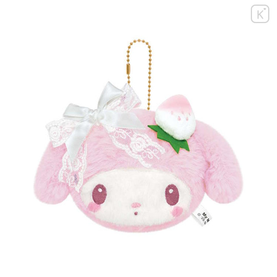 Japan Sanrio Plush Mirror - My Melody : White Strawberry Tea Time - 1
