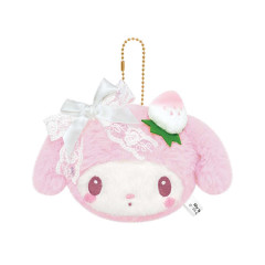 Japan Sanrio Plush Mirror - My Melody : White Strawberry Tea Time