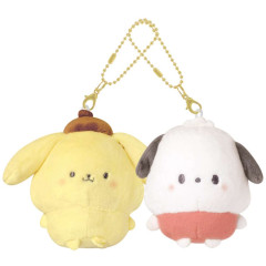 Japan Sanrio Mascot Holder Connecting Set - Pochacco & Pompompurin : Marumochi