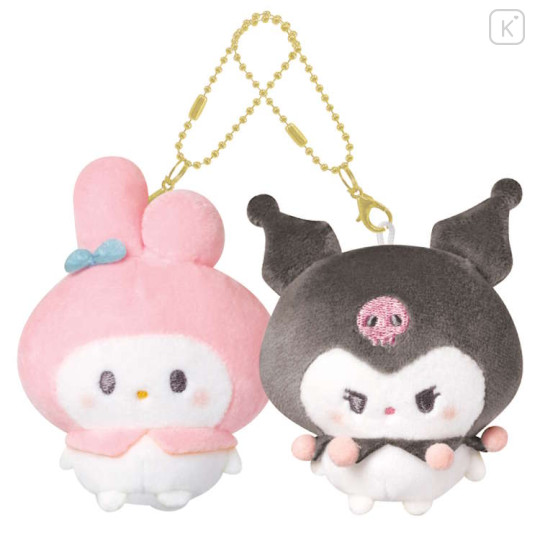 Japan Sanrio Mascot Holder Connecting Set - Kuromi & My Melody : Marumochi - 1