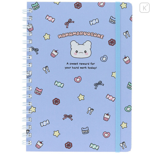 Japan Sanrio B6 Ring Notebook - Hanamaruobake : Sweet Reward Blue - 1
