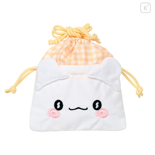 Japan Sanrio 2way Drawstring Shoulder Bag - Hanamaruobake : Gingham - 3