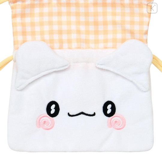 Japan Sanrio 2way Drawstring Shoulder Bag - Hanamaruobake : Gingham - 5