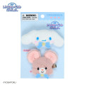Japan Sanrio Original × Yoshitoku Retro Plush Collection Face-shaped Hair Clip - Cinnamoroll : Q Pippi - 1