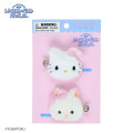Japan Sanrio Original × Yoshitoku Retro Plush Collection Face-shaped Hair Clip - Hello Kitty : Creamy Cat - 1
