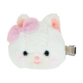 Japan Sanrio Original × Yoshitoku Retro Plush Collection Face-shaped Hair Clip - Hello Kitty : Creamy Cat - 4