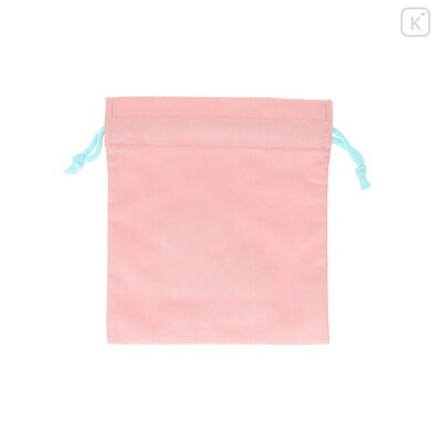 Japan Peanuts Embroidered Drawstring Bag - Snoopy & Woodstock : Cuddly Bears Pink - 2