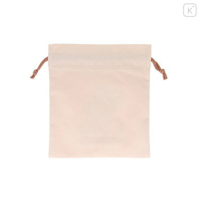 Japan Peanuts Embroidered Drawstring Bag - Snoopy & Woodstock : Cuddly Bears Beige Brown - 2