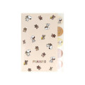 Japan Peanuts 5 Pockets A4 Index File Holder - Snoopy & Woodstock : Cuddly Bears Beige Brown - 1