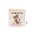 Japan Peanuts Flat Mini Pouch - Snoopy & Woodstock : Cuddly Bears Beige Brown - 1