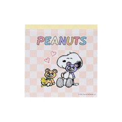 Japan Peanuts Square Memo - Snoopy & Woody : Cuddly Bears Pink