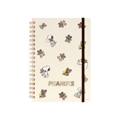 Japan Peanuts B6 Ring Notebook - Snoopy & Woodstock : Cuddly Bears Beige Brown