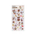 Japan Peanuts Puffy Sticker - Snoopy & Woodstock : Cuddly Bears Beige Brown - 1