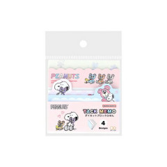 Japan Peanuts Die-cut Sticky Notes - Snoopy & Woodstock : Cuddly Bears Pink