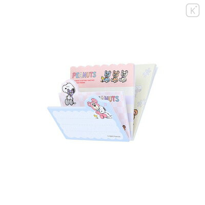 Japan Peanuts Die-cut Sticky Notes - Snoopy & Woodstock : Cuddly Bears Pink - 2