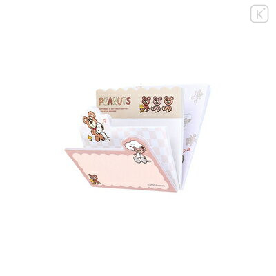 Japan Peanuts Die-cut Sticky Notes - Snoopy & Woodstock : Cuddly Bears Beige Brown - 2