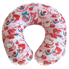 Japan Sanrio × Swimmer Travel Fluffy Neck Pillow Cushion - Characters Pink