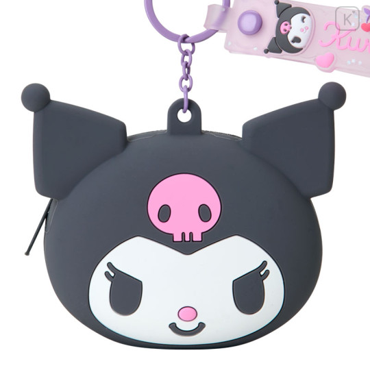 Japan Sanrio Original Mini Silicone Pouch Keychain - Kuromi : Bag Charm - 2