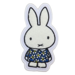 Japan Miffy Sagara Embroidery Badge - Miffy : 70th Anniversary Blue Dress Flower
