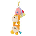 Japan Kirby Plush Mascot Keychain - Kirby & Waddle Dee : Riding - 1