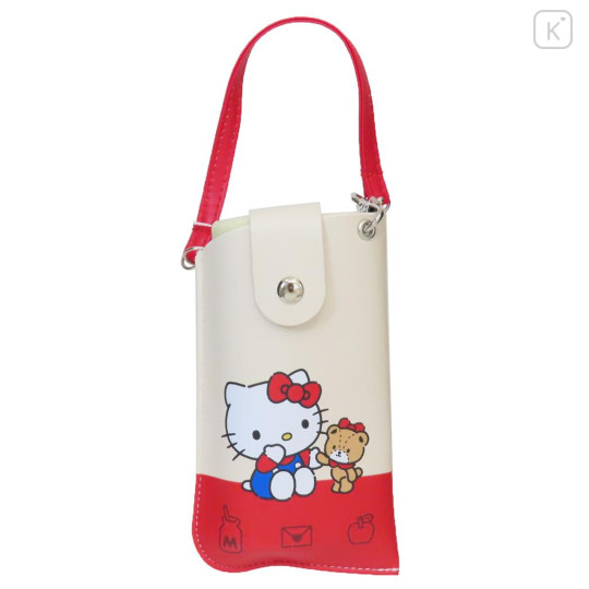 Japan Sanrio Flat Glasses Case with Strap - Hello Kitty & Tiny Chum - 1