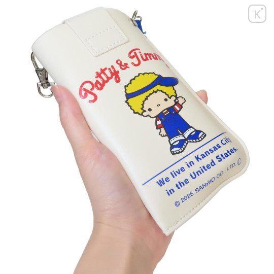 Japan Sanrio Flat Glasses Case with Strap - Patty & Jimmy - 2