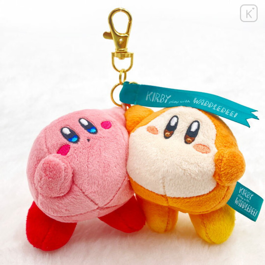 Japan Kirby Plush Mascot Keychain - Kirby : Play with Waddle Dee - 1
