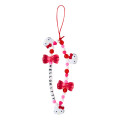 Japan Sanrio Original Bead Strap with Mascot - Hello Kitty : Ribbon - 1