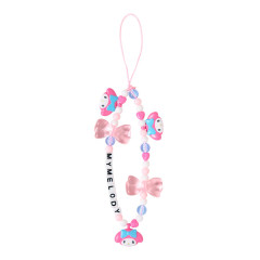 Japan Sanrio Original Bead Strap with Mascot - My Melody : Ribbon