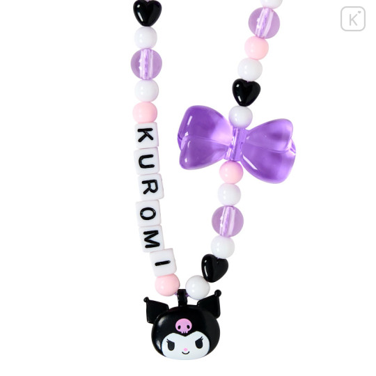 Japan Sanrio Original Bead Strap with Mascot - Kuromi : Ribbon - 2