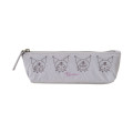 Japan Sanrio Slim Pen Pouch Pencil Case - Kuromi : Funny Face Grey - 1