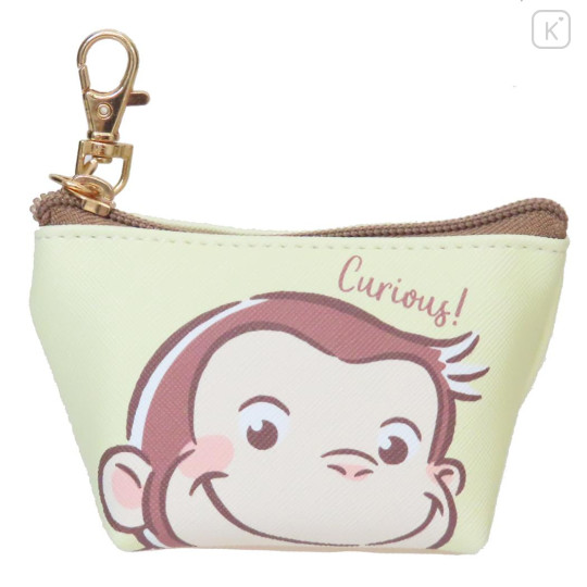 Japan Curious George Triangular Mini Pouch - Smile Light Yellow - 1