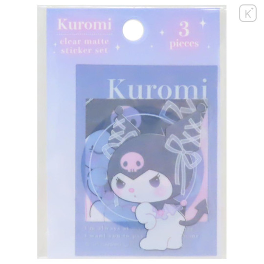 Japan Sanrio Vinyl Sticker Set - Kuromi : Matte Ribbon - 1