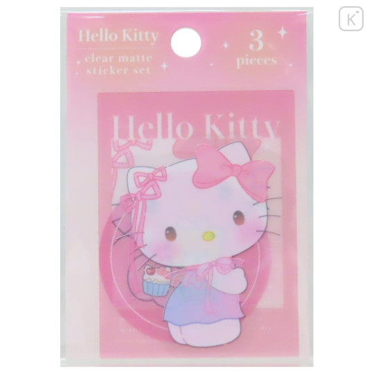 Japan Sanrio Vinyl Sticker Set - Hello Kitty : Matte Ribbon - 1